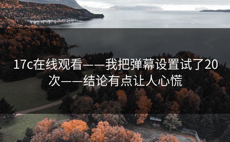 17c在线观看——我把弹幕设置试了20次——结论有点让人心慌